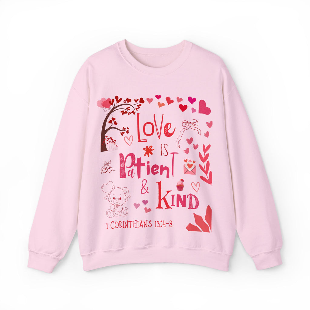 Love is Patient &amp; Kind Sweatshirt | 1 Corinthians 13:4–8 Crewneck, Faith Shirt Kids T-Shirt for Parents