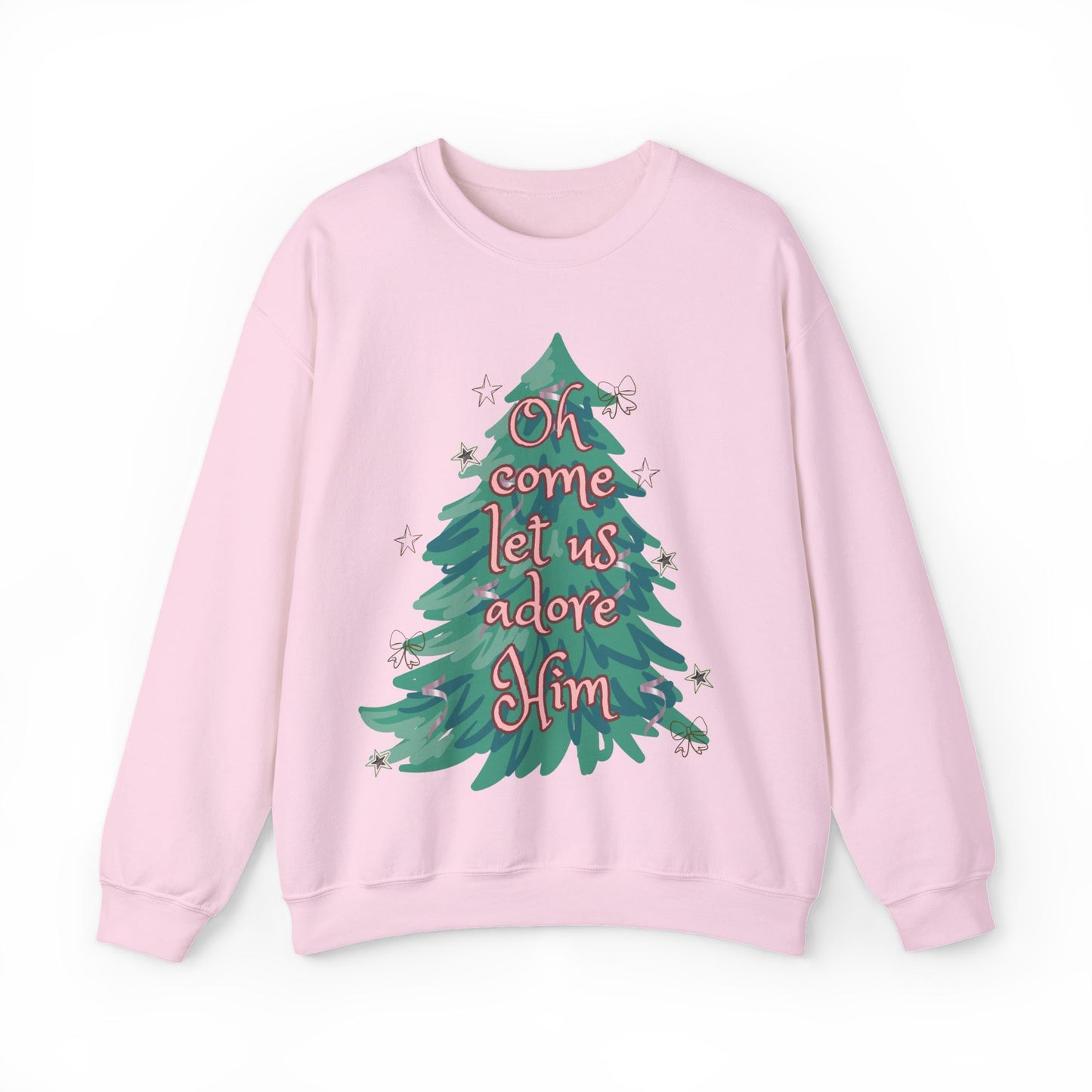 Oh Come Let Us Adore Him Tree Sweatshirt