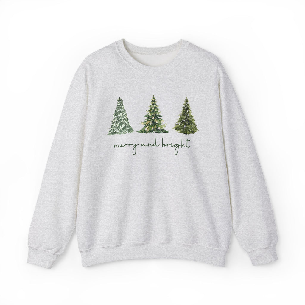 Merry and Bright with Christmas Trees Sweatshirt
