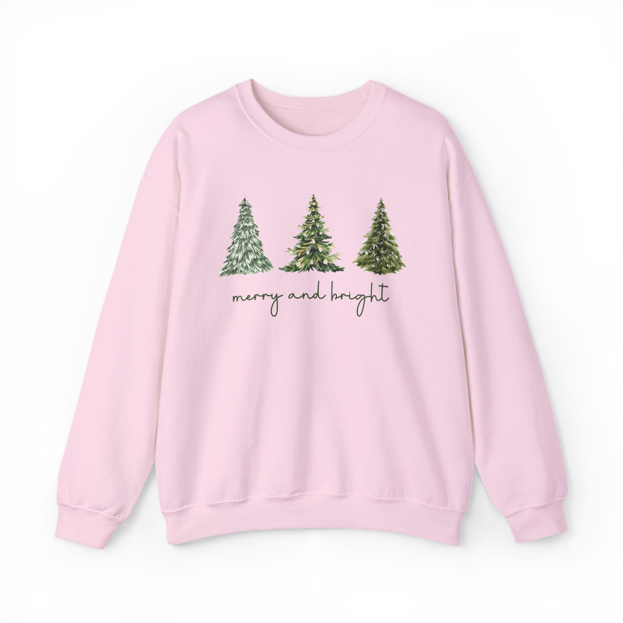 Merry and Bright with Christmas Trees Sweatshirt