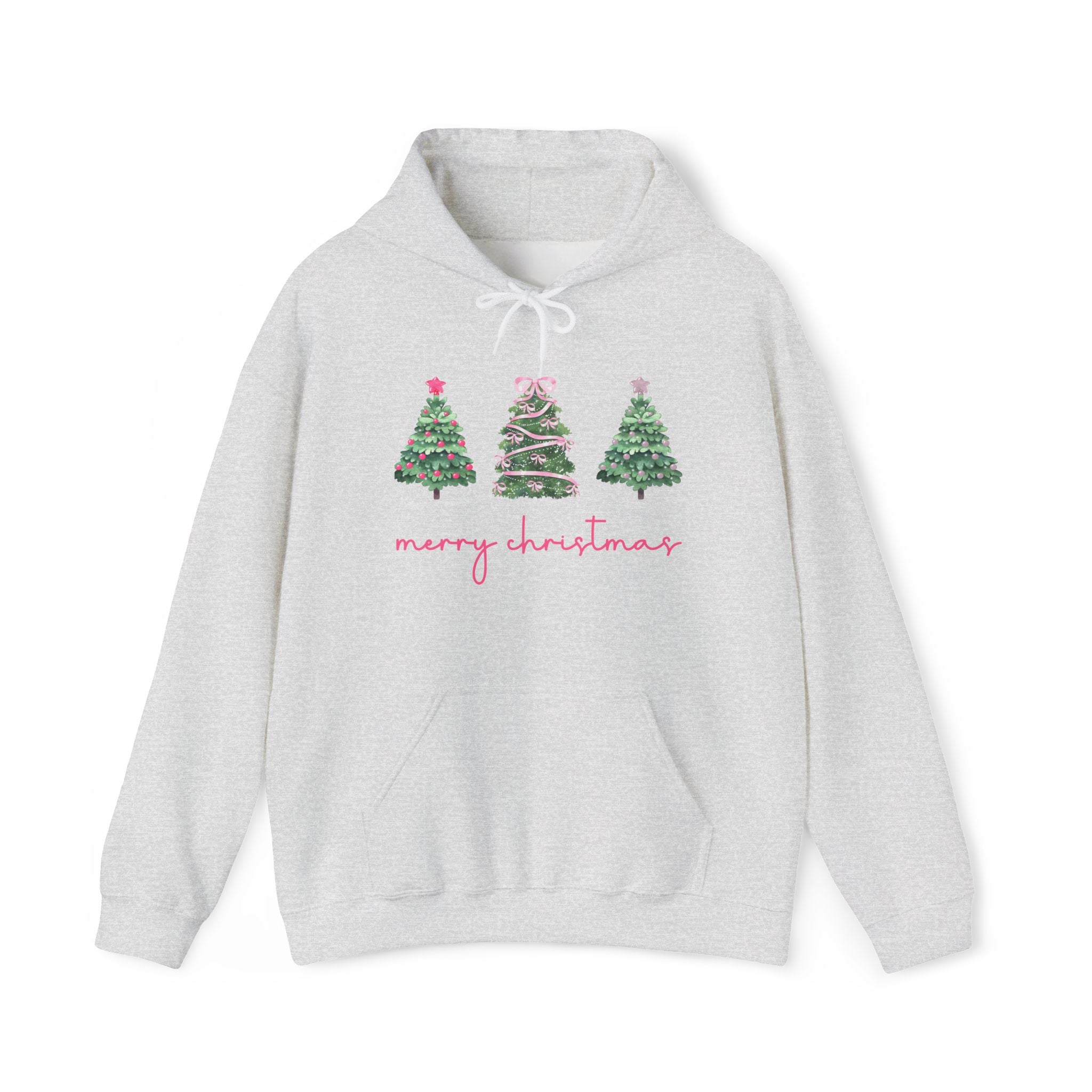 Merry Christmas Hoodie — Trio of Festive Christmas Trees