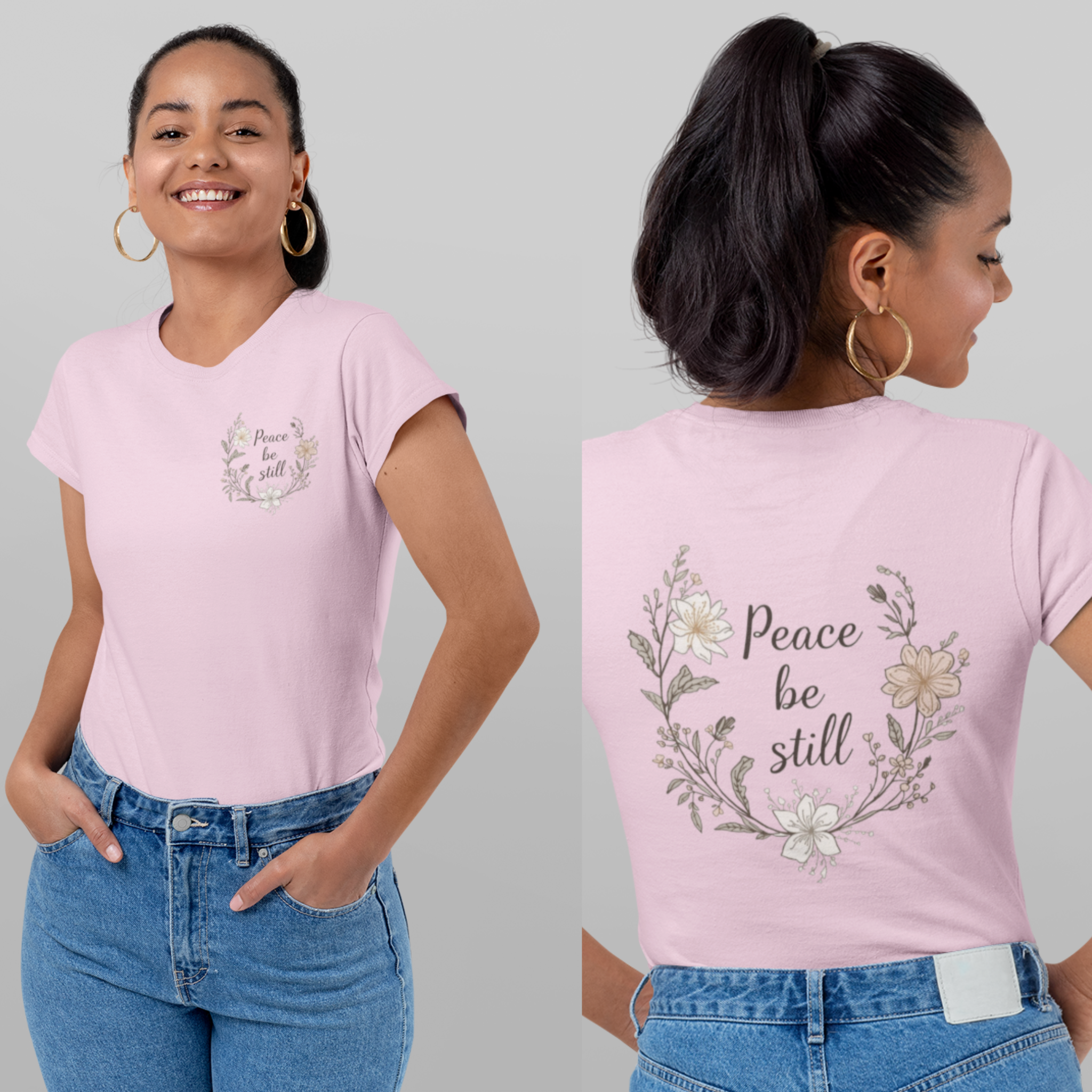 Peace be Still T-Shirt, Floral Shirt