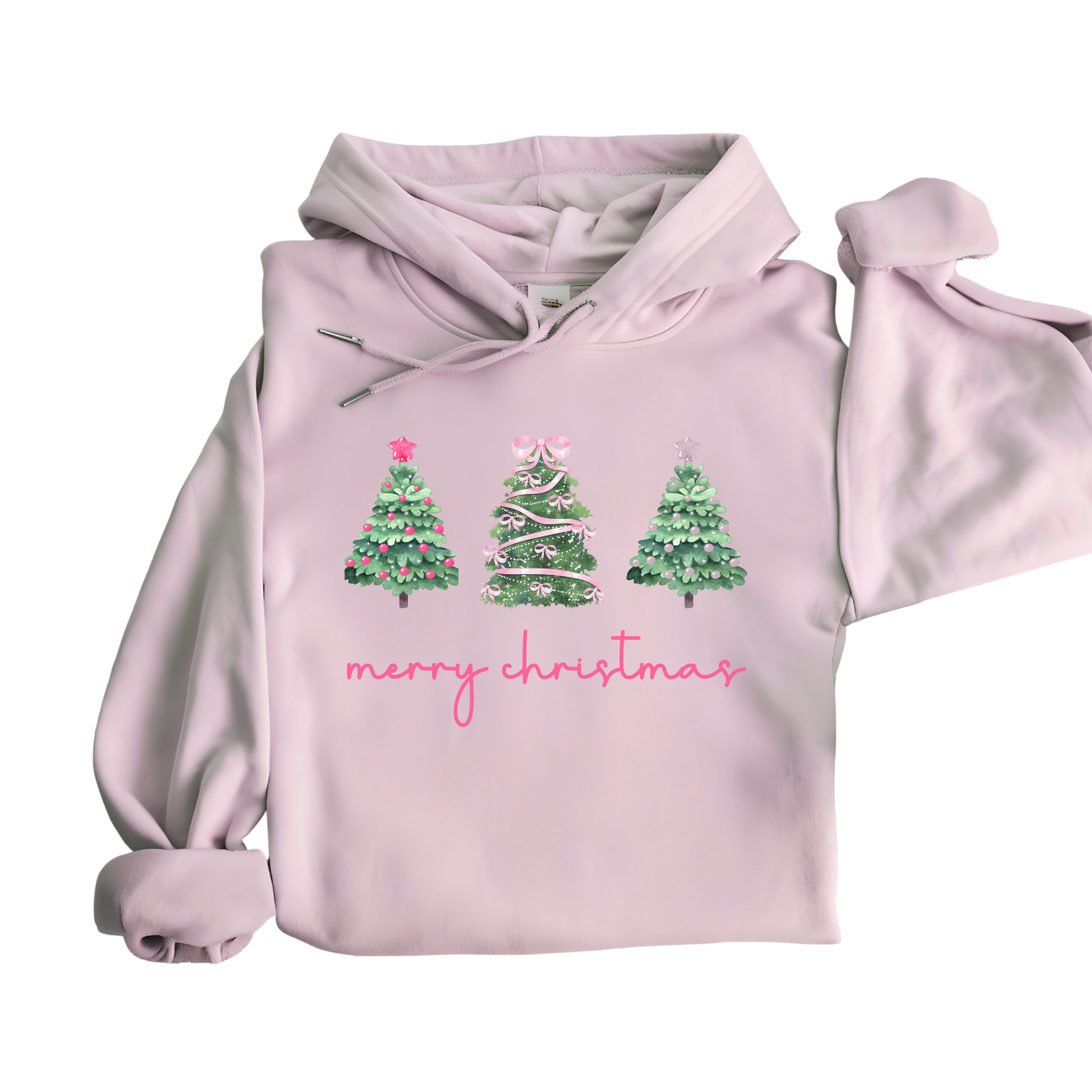 Merry Christmas Hoodie — Trio of Festive Christmas Trees